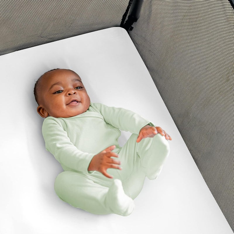 Chicco Alfa Lite Playard Sheets - White Sketch Design, 2-Pack - Image 2